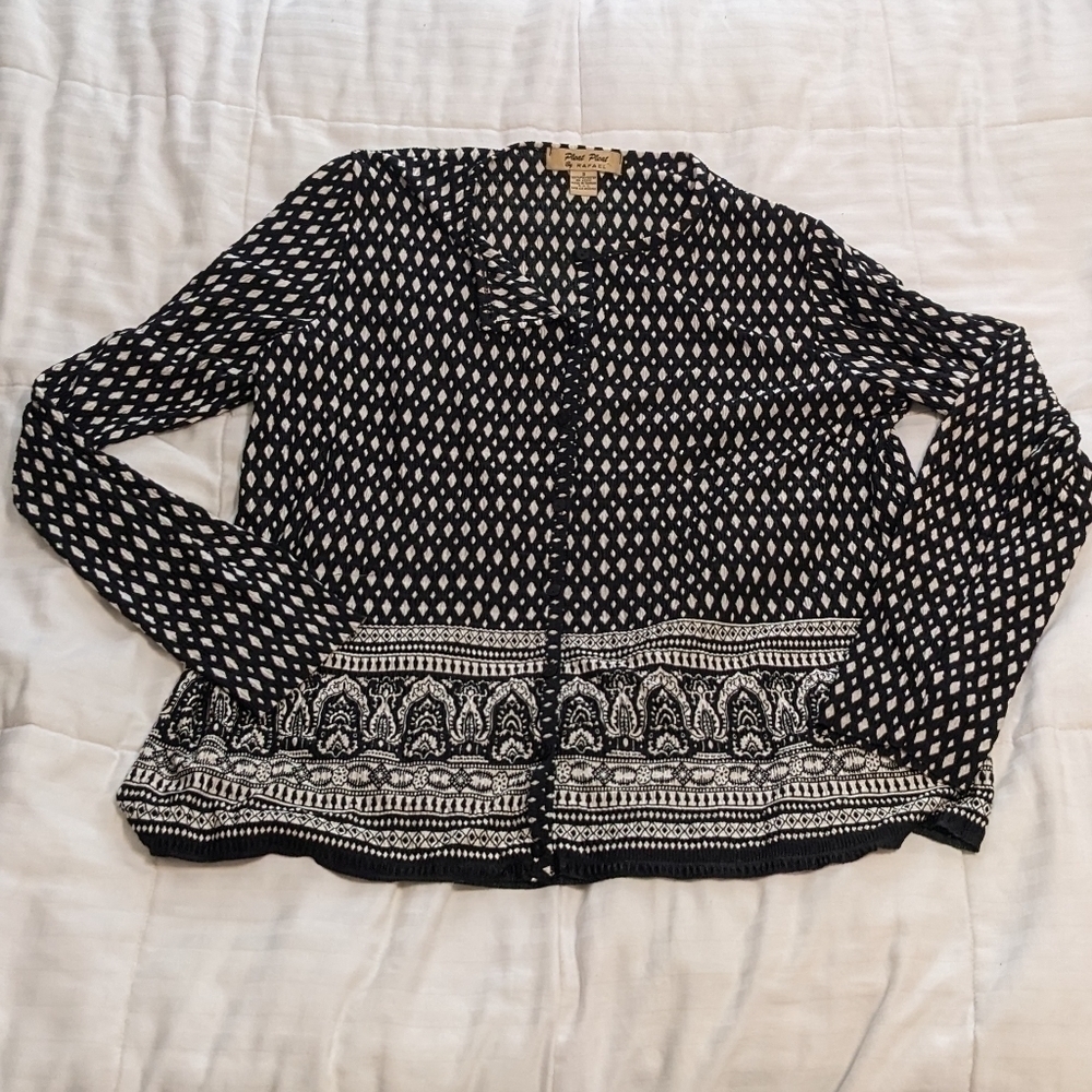 Pleat Pleat by Rafael button up top size small